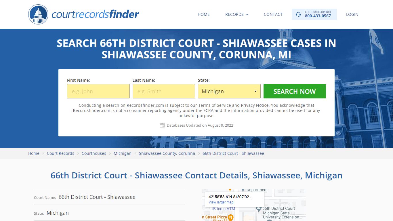 66th District Court - Shiawassee Case Search - RecordsFinder