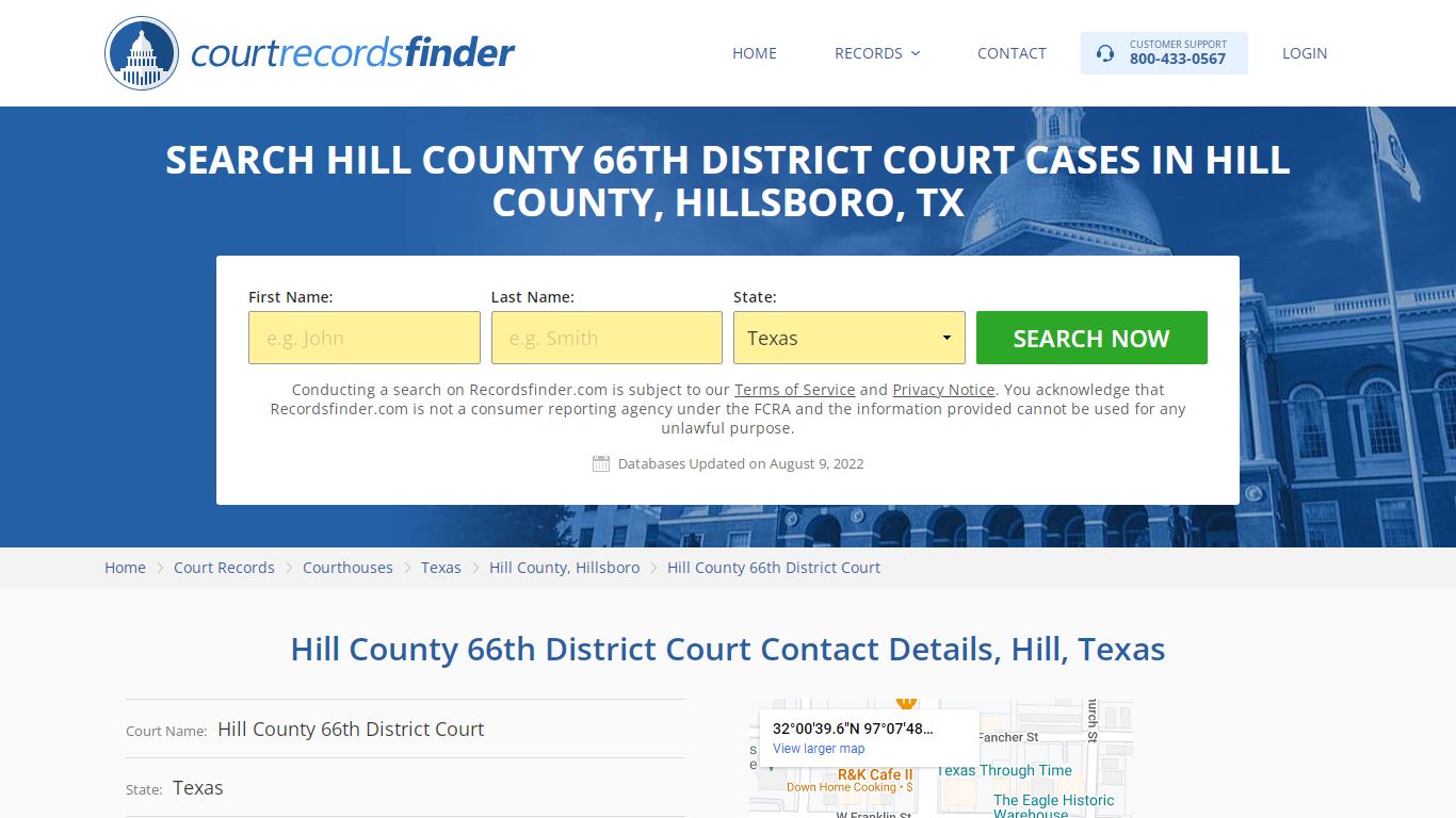 Hill County 66th District Court Case Search - RecordsFinder