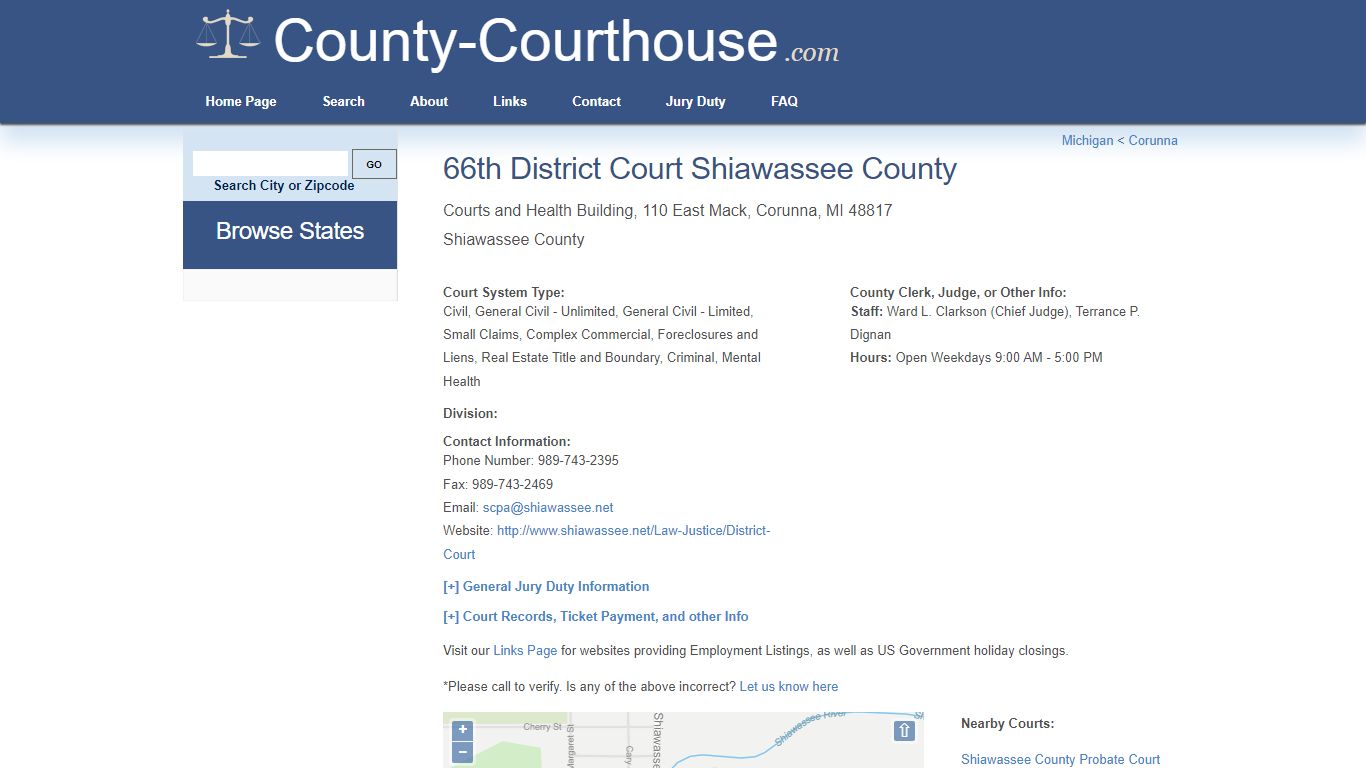 66th District Court Shiawassee County in Corunna, MI ...